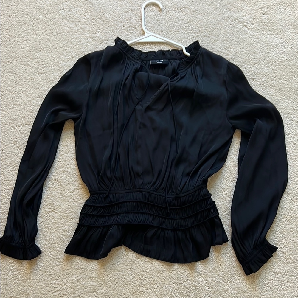 Vici Black Puff Sleeve Peplum Blouse